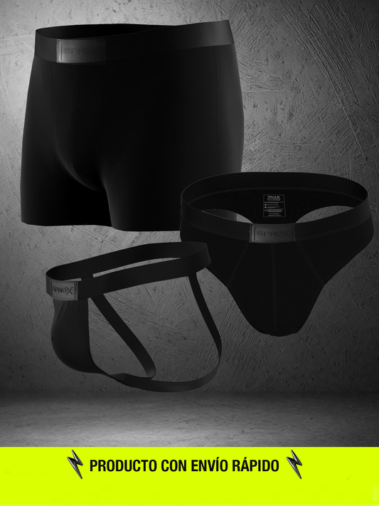 Pack Esenciales 03 (Boxer-Sutién deportivo-Jockstrap)