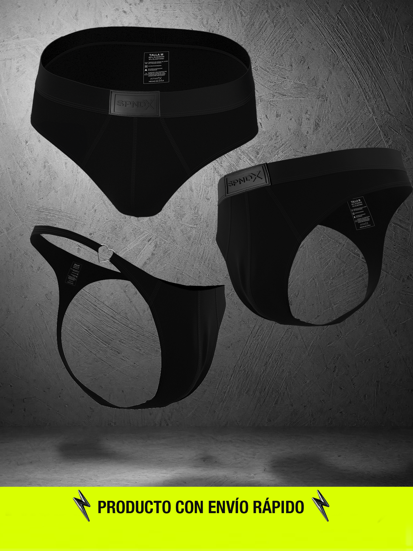 Pack Esenciales 07 (Brief-Sutién deportivo-tanga hebilla corazón)