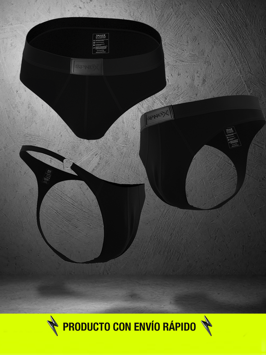 Pack Esenciales 07 (Brief-Sutién deportivo-tanga hebilla corazón)