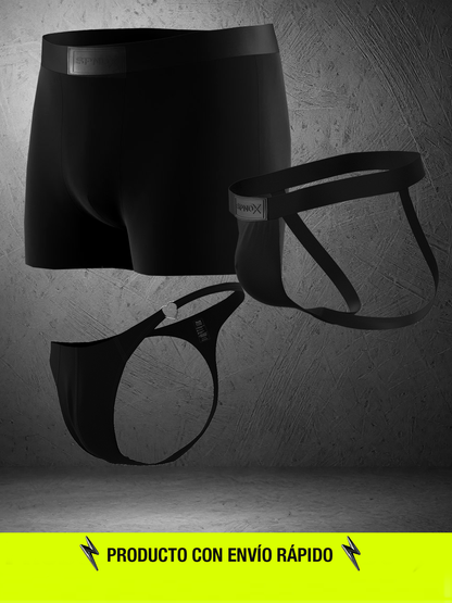 Pack Esenciales 05 (Boxer-Jockstrap-Tanga con hebilla corazón)